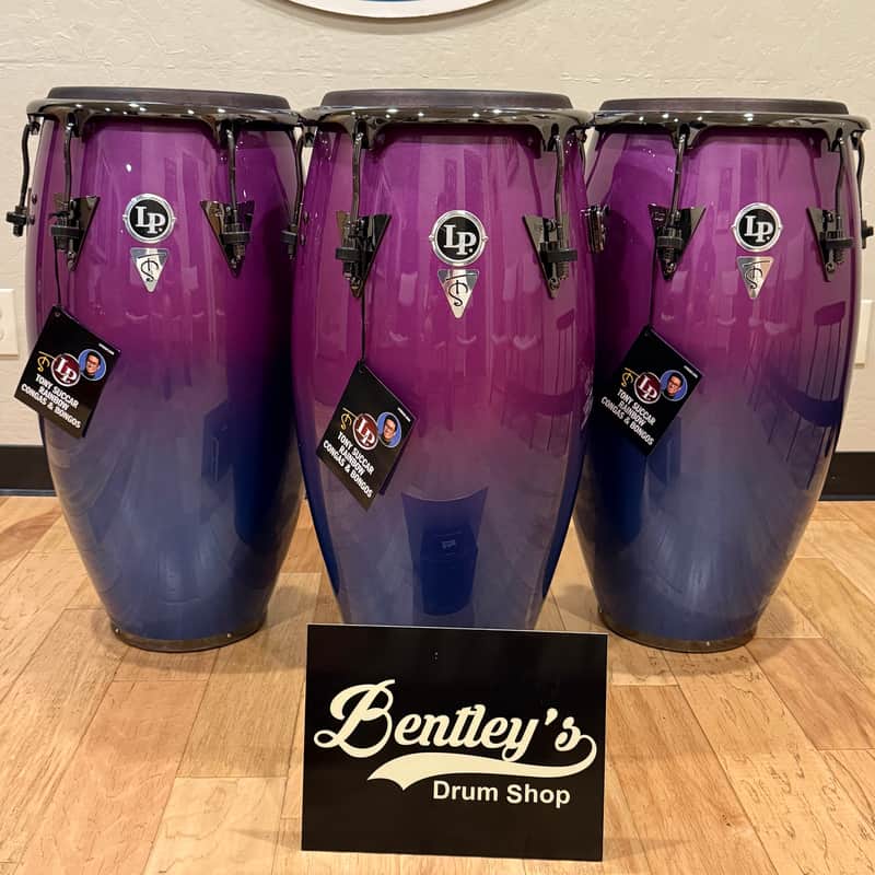 ~NEW!~ LP Latin Percussion Tony Succar Signature New Zealand Pine Quinto/Conga/Tumba Trio Set in Rainbow Lacquer with Black Nickel Hardware & Black Skyn Heads image 1
