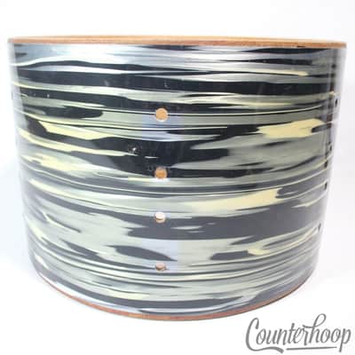 Slingerland 8x12" Tom Drum Shell 3Ply Blue Oyster Pearl Wrap May 66 Vintage 60s image 4
