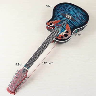 Tiger Maple Top 12 String Acoustic Electric Guitar, Okoume Wood Neck, 20 Frets Fingerboard image 3