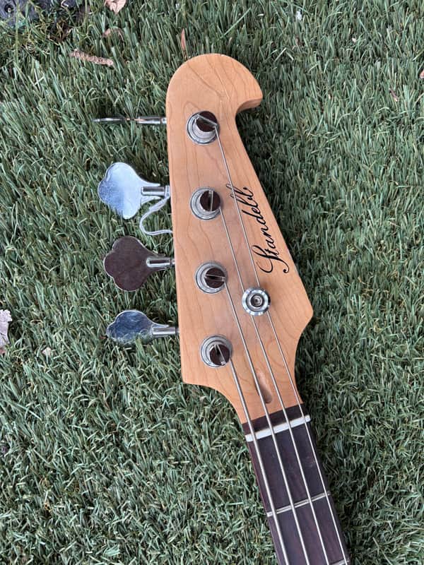 Standell Bass P/J style   Transparent Red Bird’s Beak Headstock *NOT A STANDEL * image 1