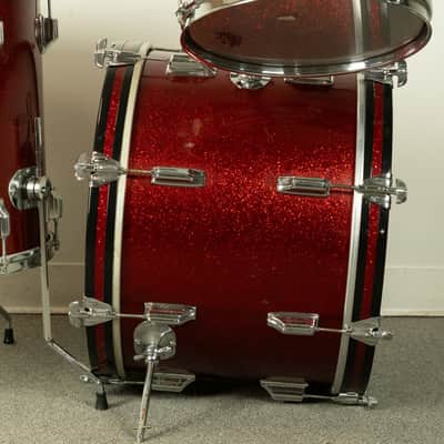 1960s Rogers Headliner Sparkling Red Pearl Drum Set image 6