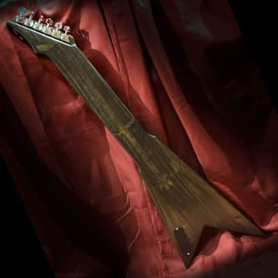 HandMade Lap Steel Guitar - Black / Brown Stain - Red Bevels - Satin Relic Finish - USA Made image 13