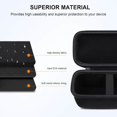 Carrying Case for Portable Bluetooth Speaker, Speaker Hard Travel Bag Storage Holder, Mesh Pocket Fits Charger, Black image 3