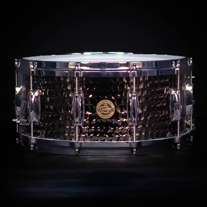 Gretsch 14" x 6.5" Full Range Hammered Black Steel Snare Drum image 1