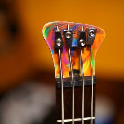 Unbranded Short Scale Headless Bass guitar - Matte UV Reactive Paint image 9