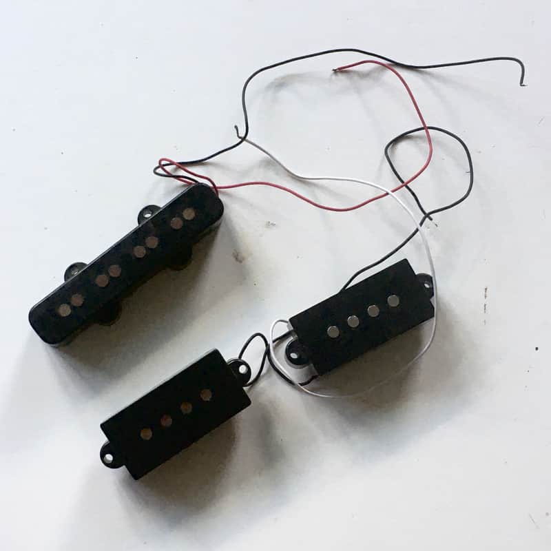 Lot Of 3 Black Jazz Bass Pickups + Covers Precision Electric Guitar Fender Relic image 1
