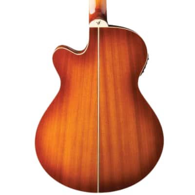 Washburn EA15 Festival Series Mini Jumbo Cutaway Acoustic Electric Guitar. Ice Tea Burst image 8