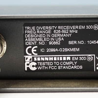 Sennheiser EM300 G2 B - True Diversity Receiver & SK100 G2 B - Body Pack Transmitter with Mic - 623-662 MHz - Black **used** image 8
