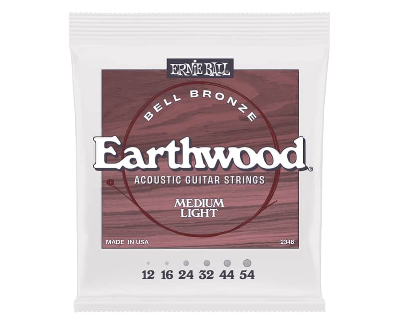 Ernie Ball 2346 Medium Light Earthwood Bell Bronze 12-54 Acoustic Guitar Strings Bild 1