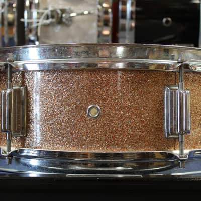 1960s Rogers 5x14 Luxor Model Snare Drum in Pink Champagne Pearl image 3
