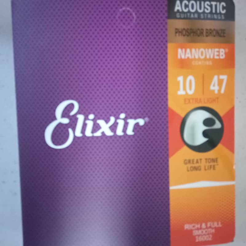 Elixir Nanoweb Phosphor Bronze Acoustic Guitar Strings Extra Light 10–47 (16002) – NEW Phosphor Bronze Acoustic Guitar Strings Extra Light 10–47 (16002) – NEW 2026 image 1