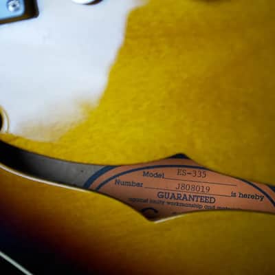 Epiphone/Gibson ES-335 " Exclusive Production for Japan's Market Only" RARE" 1998-TabacoBurst image 8