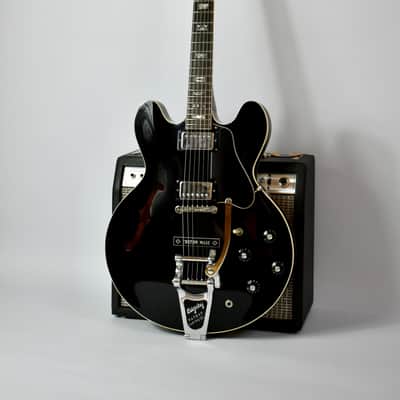1973 Gibson ES-335 Custom Colour Factory Black w/Bigsby MOD – T-Tops & OHSC, RARE image 4