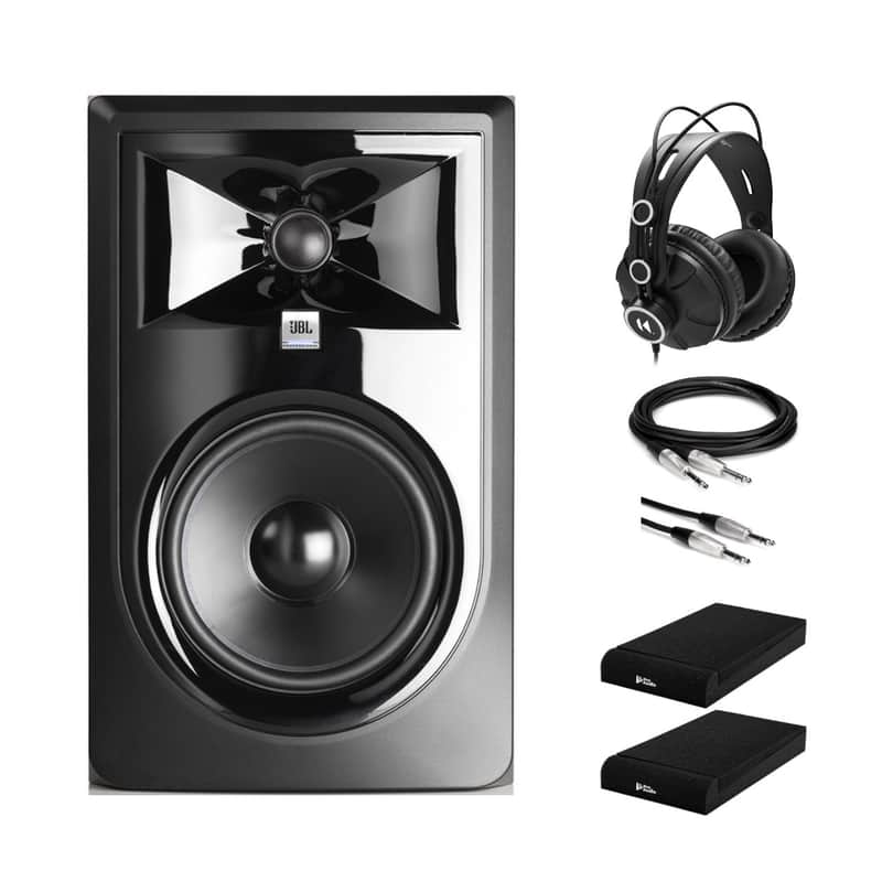 JBL 305P MKII Powered 5-Inch 2-Way Monitor with Isolation Pads & TRS Cable image 1