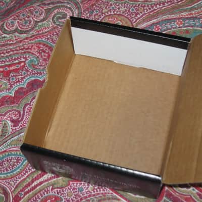 less than light average wear condition Electro Harmonix EMPTY BOX and original Owner's Manual ONLY for EXO Metal Muff with Top Boost pedal (NO pedal, NO warranty / registration paperwork) BOX: Cardboard / BOX Color: Black / GRAPHIC: Black & White, White image 15