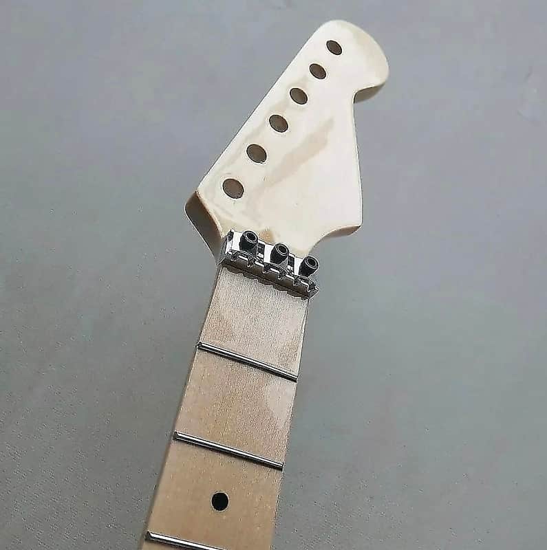Strat Stratocaster Style Maple Wood Guitar Neck, 24 Frets Fingerboard, Locking Nut image 1