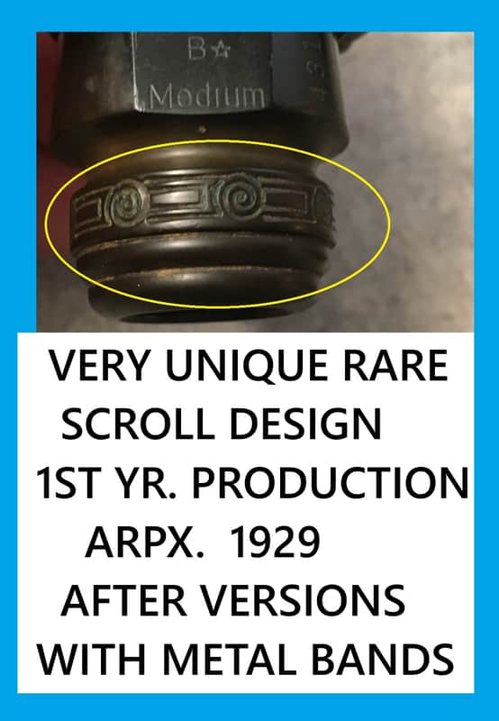 RARE SERIAL NUMBER ONLY ON 1ST YEAR SELMER AIR FLOW ( UNIQUE )SCROLL ALTO SAXOPHONE HARD RUBBER MOUTHPIECE LARGE CHAMBER B STAR FREE SHIP ORG. FACE EXCELLENT image 1