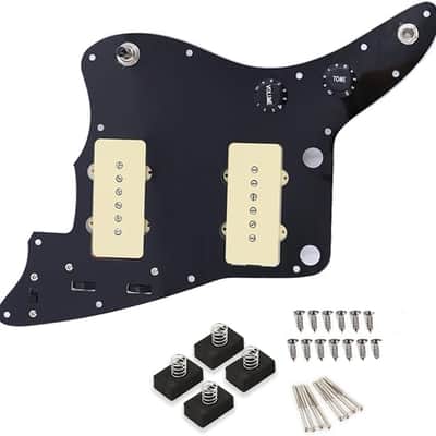 Loaded Guitar Pickguard Prewired Wiring Harness for Jazzmaster Electric Guitar with JM Pickups (Black) image 1