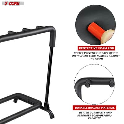 5 Core Multi Guitar Rack Stand Floor 5 Slot Adjustable Flying V Guitars Holder image 4