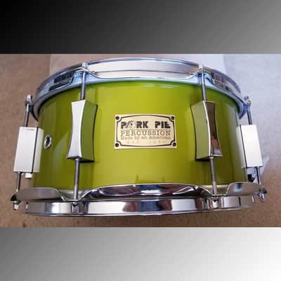 Pork Pie 6 x 13-Inch Maple Snare in Kermit The Frog Green Lacquer (2000) image 2