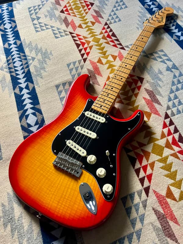 Fender Rarities Series Flame Ash Top American Original '60s Stratocaster with Birdseye Maple Neck 2019 - Plasma Red Burst image 1