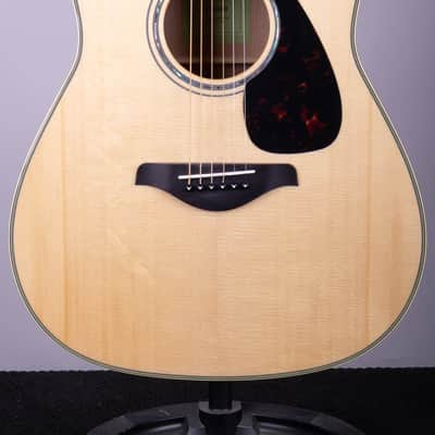 Yamaha FG840 Acoustic Natural Dreadnaught Guitar - Solid Top, Maple Back and Sides image 1
