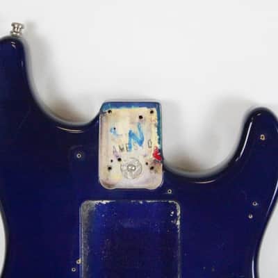1992 Vintage Fender Stratocaster Plus Deluxe Midnight Blue BODY w/Original Bridge 1990s USA Strat image 2