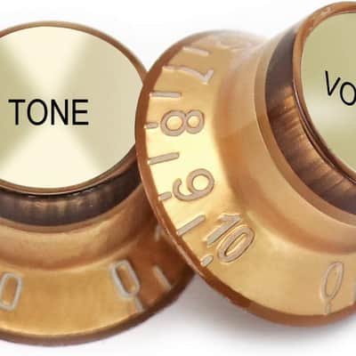 Electric Guitar Top Hat Knobs Speed Control Knobs 2 Volume 2 Tone Compatible with Les Paul LP Electric Guitar, Guitar Parts Replacement, Gold image 5