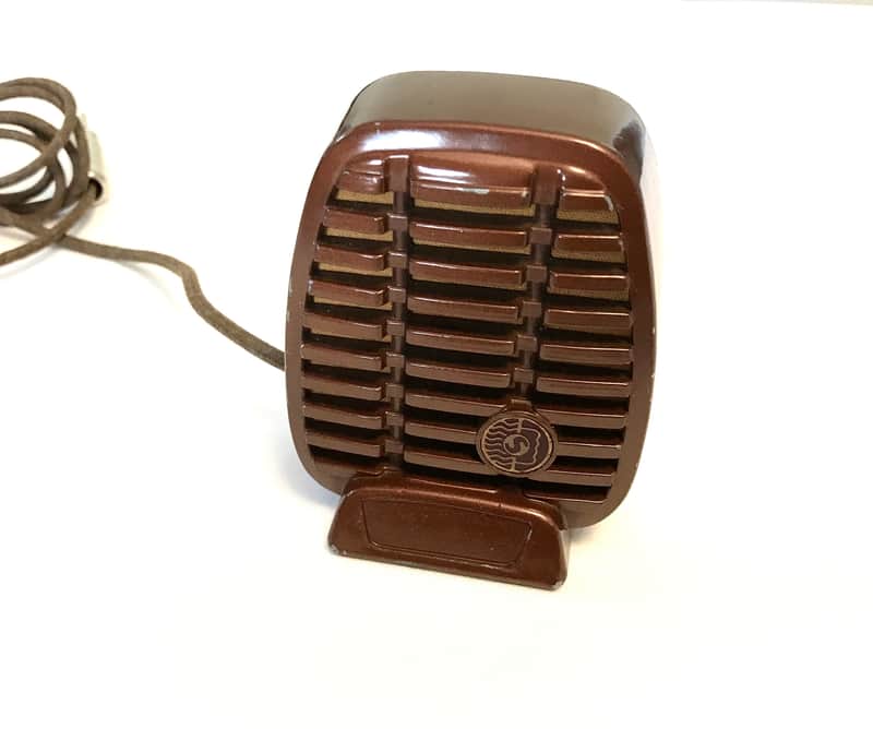 November 1950 Shure CX-80 Brown Finish Vintage HiZ Crystal Microphone- Strong Shure 99B129 Crystal- Harmonica Mic image 1