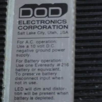 used naturally reliced from player's wear vintage DOD FX35 Octoplus - Octave effect pedal for guitar or bass, ANALOG, mid to late 1980s, USA (MISSING Batery Cover) + extra battery CLIP (NO box / NO paperwork / NO adaptor) image 5