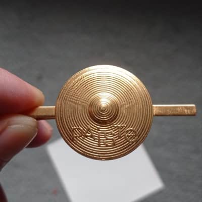 Paiste Rare, Collectable, Vintage top tie clip "gold coloured" 70s-80s  - Brass ( "Gold") image 8