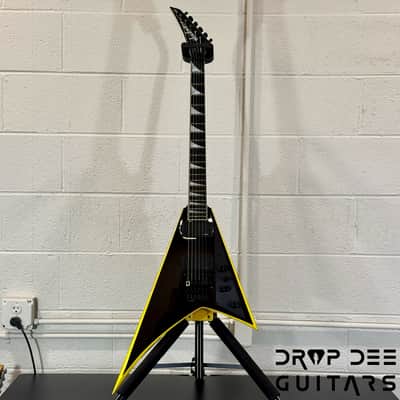 Jackson Custom Shop Randy Rhoads Electric Guitar w/ Case-Black w/ Yellow Pinstripes image 2