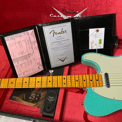 NEW! Fender Custom Shop Flamethrower Telecaster Custom - NOS - Modern Specs - Texas Special Pick-Ups - AAAA Flamed Neck - Seafoam Green Sparkle - Authorized Dealer - 7.6lbs - G07120 image 16