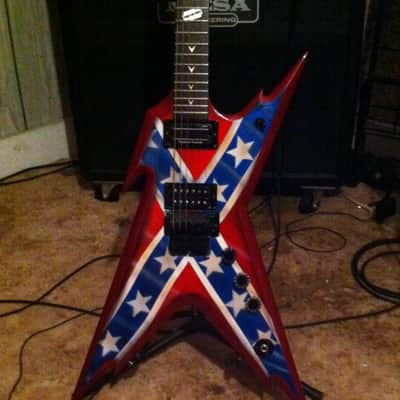 Dean Razorback Rebel Confederate Flag Washburn 333 Dimebag Usa Style Custom 2009 Candy Apple Red Confederate Flag image 2