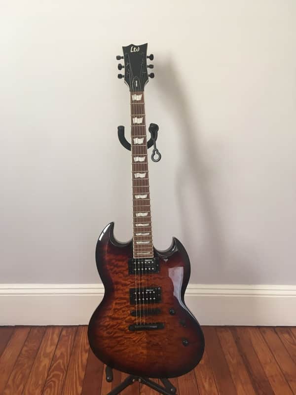 ESP LTD Viper-256 2021 - Present - Dark Brown Sunburst image 1