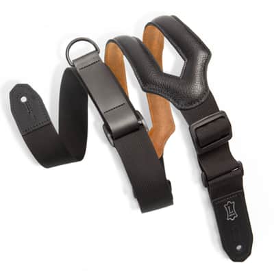 Levy's 3" Ergo Garment Leather Guitar Strap w/Suede Backing & Padding MRHSS-BLK image 1