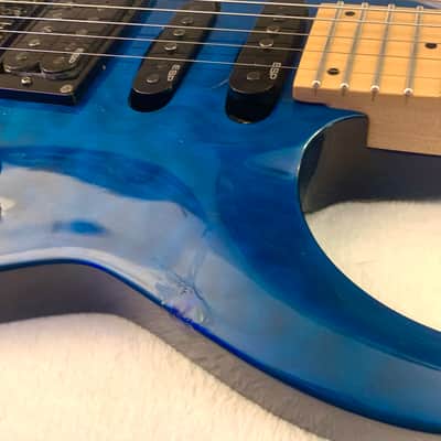 ESP LTD MH-103 QM - See Thru Blue image 5