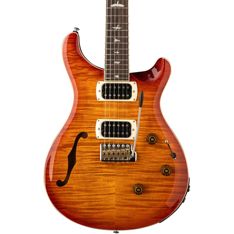 PRS SE Custom 24 Semi-Hollow Piezo Electric Guitar - Vintage Sunburst image 1
