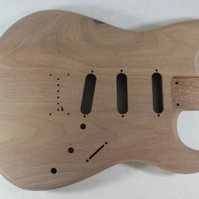 Unfinished Walnut SSS Hardtail guitar body - fits Fender Strat Stratocaster necks J1730 image 1