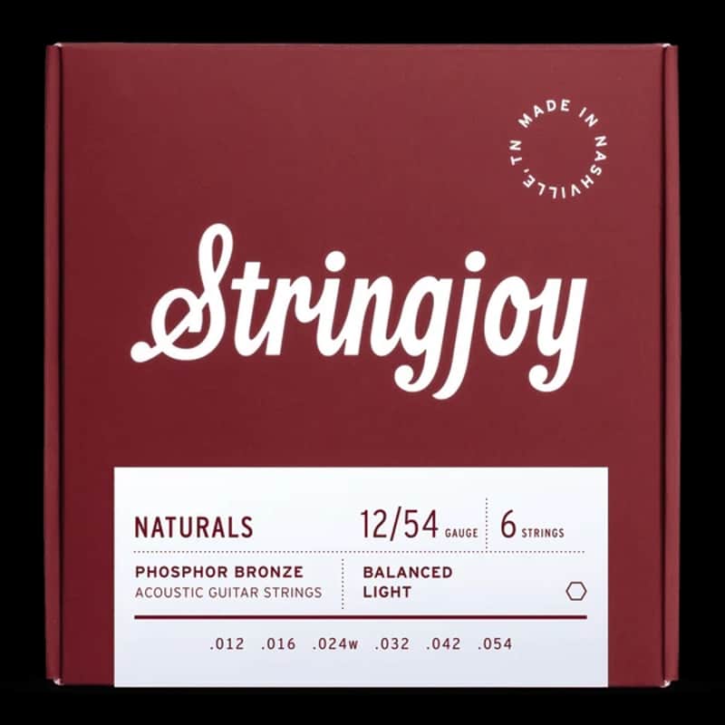 Stringjoy 12-54 Light Gauge Naturals - Phosphor Bronze Acoustic Guitar Strings image 1