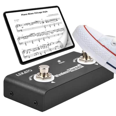 LEKATO Wireless Page Turner Pedal Bluetooth Foot Pedal for Tablets Phone (Android & IOS system above version 13.4 support) - External Pedal for LEKATO Loop Pedal Tuner Switching Control image 1