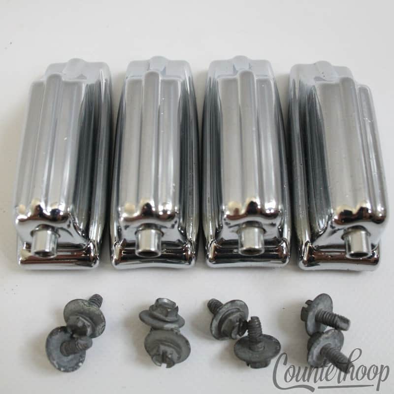 *Rogers 4x Beavertail Bass Drum Lugs Chrome Powertone Vintage 60s-70s Fullerton image 1