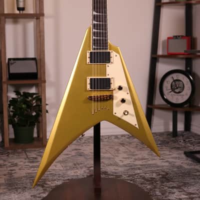 ESP LTD KH-V Kirk Hammett Signature - Macassar Ebony Fingerboard, Metallic Gold image 12