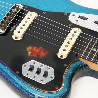 1962 Fender Jaguar - Original Custom Order Blue Sparkle... with BLACK back and pickguard! image 4
