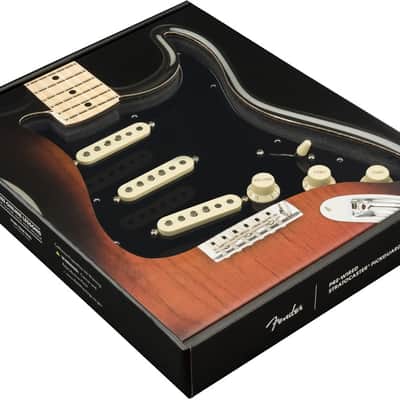Fender Pre-Wired Strat Pickguard, Tex-Mex SSS, Black 11 Hole Pickguard image 1