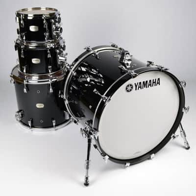 Yamaha Absolute Hybrid Maple Solid Black 4pc Drum Shell Set w/20" Bass Drum 20x16/10x7/12x8/16x15 - NEW! image 1