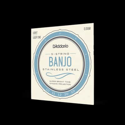 Set of D'Addario model EJS60 5-String Banjo strings , Nickel, Light, 9-20 image 4