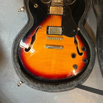 Peavey JF1EX semi-hollow ES335 style 2010’s w/hard shell case- Sunburst Finish image 3