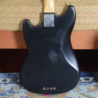 1969 Fender Mustang Bass Black Refin image 2