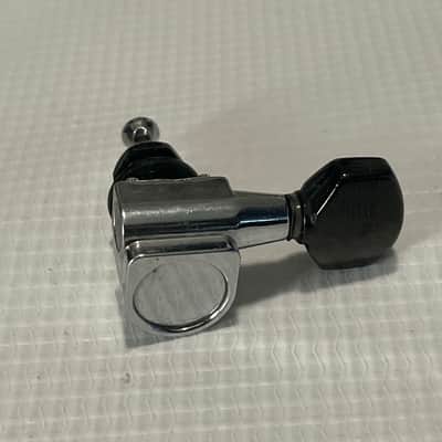1990's Electric Dual Pin Chrome/Black Tuning Pegs Tuners 6 In Line Fits Ibanez RG Series image 3